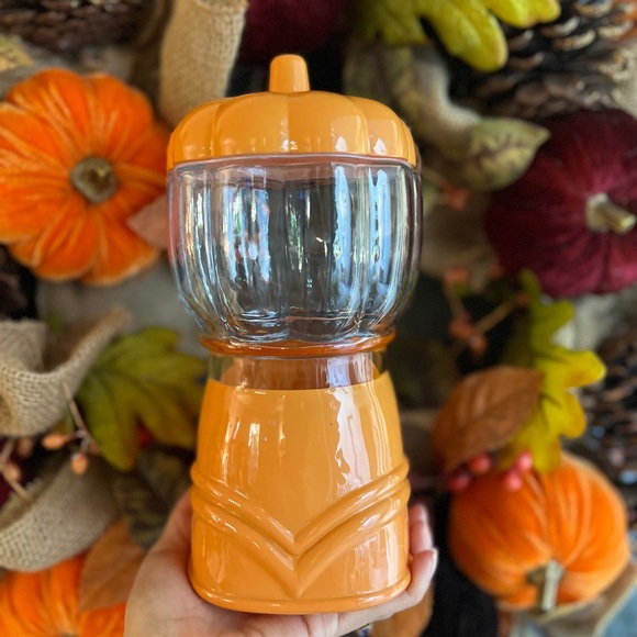✨NEW🎃Target Bullseye Playground Orange Pumpkin Glass Gumball Machine Jar🍭 - Picture 10 of 15